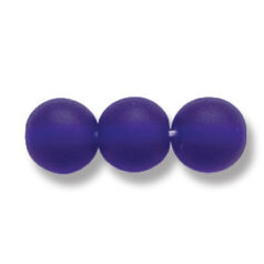Bead, Preciosa Czech Druk Glass, 8mm Round Bead - Cobalt Blue with Matte Finish (Hole Size 1.1mm)