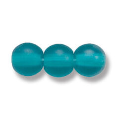 Bead, Preciosa Czech Druk Glass, 8mm Round Bead - Green Aqua with Matte Finish (Hole Size 1.1mm)