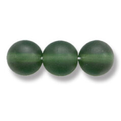 Bead, Preciosa Czech Druk Glass, 8mm Round Bead - Olive Green with Matte Finish (Hole Size 1.1mm)