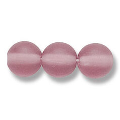 Bead, Preciosa Czech Druk Glass, 8mm Round Bead - Light Amethyst with Matte Finish (Hole Size 1.1mm)