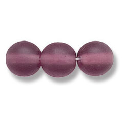 Bead, Preciosa Czech Druk Glass, 8mm Round Bead - Dark Amethyst with Matte Finish (Hole Size 1.1mm)