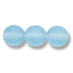 Bead, Preciosa Czech Druk Glass, 8mm Round Bead - Light Aqua with Matte Finish (Hole Size 1.1mm)