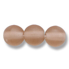Bead, Preciosa Czech Druk Glass, 8mm Round Bead - Light Smoke Topaz with Matte Finish (Hole Size 1.1mm)