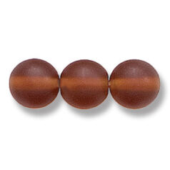 Bead, Preciosa Czech Druk Glass, 8mm Round Bead - Madeira Brown with Matte Finish (Hole Size 1.1mm)