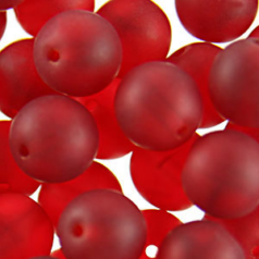 Bead, Preciosa Czech Druk Glass, 10mm Round Bead - Siam with Matte Finish (Hole Size 1.1mm)