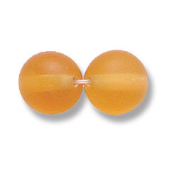 Bead, Preciosa Czech Druk Glass, 10mm Round Bead - Topaz with Matte Finish (Hole Size 1.1mm)