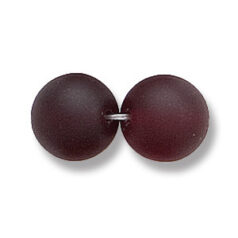Bead, Preciosa Czech Druk Glass, 10mm Round Bead - Garnet with Matte Finish (Hole Size 1.1mm)