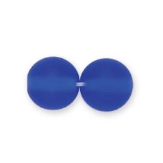 Bead, Preciosa Czech Druk Glass, 10mm Round Bead - Dark Sapphire with Matte Finish (Hole Size 1.1mm)