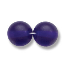 Bead, Preciosa Czech Druk Glass, 10mm Round Bead - Cobalt Blue with Matte Finish (Hole Size 1.1mm)