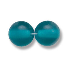 Bead, Preciosa Czech Druk Glass, 10mm Round Bead - Green Aqua with Matte Finish (Hole Size 1.1mm)
