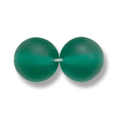 Bead, Preciosa Czech Druk Glass, 10mm Round Bead - Light Emerald with Matte Finish (Hole Size 1.1mm)