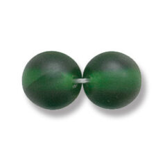 Bead, Preciosa Czech Druk Glass, 10mm Round Bead - Emerald with Matte Finish (Hole Size 1.1mm)