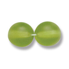 Bead, Preciosa Czech Druk Glass, 10mm Round Bead - Light Olive Green with Matte Finish (Hole Size 1.1mm)