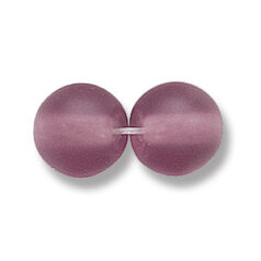 Bead, Preciosa Czech Druk Glass, 10mm Round Bead - Amethyst with Matte Finish (Hole Size 1.1mm)