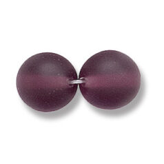 Bead, Preciosa Czech Druk Glass, 10mm Round Bead - Dark Amethyst with Matte Finish (Hole Size 1.1mm)