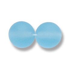 Bead, Preciosa Czech Druk Glass, 10mm Round Bead - Light Aqua with Matte Finish (Hole Size 1.1mm)