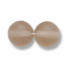 Bead, Preciosa Czech Druk Glass, 10mm Round Bead - Light Smoke Topaz with Matte Finish (Hole Size 1.1mm)