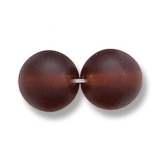 Bead, Preciosa Czech Druk Glass, 10mm Round Bead - Madeira Brown with Matte Finish (Hole Size 1.1mm)
