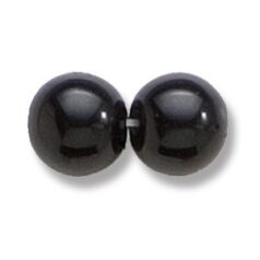 Bead, Preciosa Czech Druk Glass, 10mm Round Bead, Opaque Black (Hole Size 1.1mm)