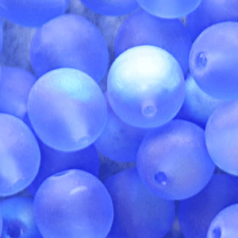 Bead, Preciosa Czech Druk Glass, 4mm Round Bead, Sapphire with Matte Finish and AB Coating (Hole Size 0.9mm)