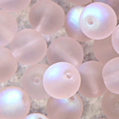 Bead, Preciosa Czech Druk Glass, 4mm Round Bead, Pale Amethyst with Matte Finish and AB Coating (Hole Size 0.9mm)