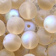 Bead, Preciosa Czech Druk Glass, 4mm Round Bead, Light Smoke Topaz with Matte Finish and AB Coating (Hole Size 0.9mm)