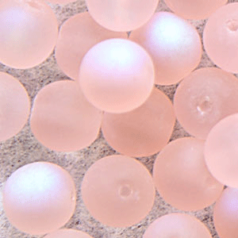 Bead, Preciosa Czech Druk Glass, 6mm Round Bead, Rosaline with Matte Finish and AB coating (Hole Size 1.1mm)