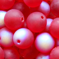 Bead, Preciosa Czech Druk Glass, 10mm Round Bead, Siam with Matte Finish and AB coating (Hole Size 1.1mm)