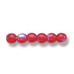 Bead, Preciosa Czech Druk Glass, 4mm Round Bead, Transparent Siam with AB coating (Hole Size 0.9mm)
