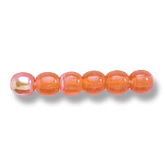 Bead, Preciosa Czech Druk Glass, 4mm Round Bead, Transparent Orange with AB coating (Hole Size 0.9mm)