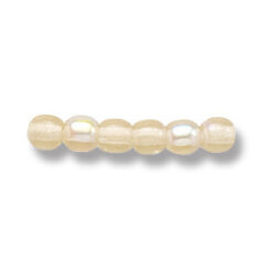 Bead, Preciosa Czech Druk Glass, 4mm Round Bead, Transparent Pale Topaz with AB coating (Hole Size 0.9mm)