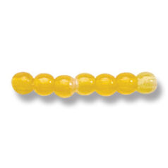 Bead, Preciosa Czech Druk Glass, 4mm Round Bead, Transparent Dark Yellow with AB coating (Hole Size 0.9mm)