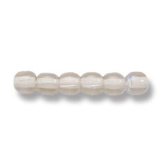 Bead, Preciosa Czech Druk Glass, 4mm Round Bead, Transparent Light Black Diamond with AB coating (Hole Size 0.9mm)