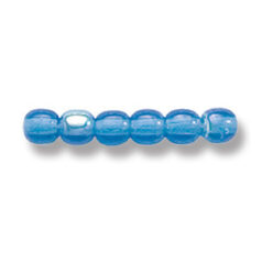 Bead, Preciosa Czech Druk Glass, 4mm Round Bead, Transparent Capri Blue with AB coating (Hole Size 0.9mm)