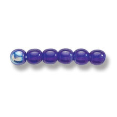 Bead, Preciosa Czech Druk Glass, 4mm Round Bead, Transparent Cobalt Blue with AB coating (Hole Size 0.9mm)