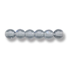 Bead, Preciosa Czech Druk Glass, 4mm Round Bead, Transparent Montana Blue with AB coating (Hole Size 0.9mm)