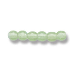 Bead, Preciosa Czech Druk Glass, 4mm Round Bead, Transparent Peridot with AB coating (Hole Size 0.9mm)