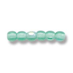 Bead, Preciosa Czech Druk Glass, 4mm Round Bead, Transparent Medium Emerald with AB coating (Hole Size 0.9mm)
