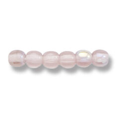 Bead, Preciosa Czech Druk Glass, 4mm Round Bead, Transparent Pale Amethyst with AB coating (Hole Size 0.9mm)