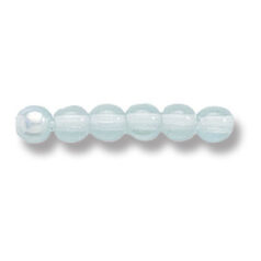 Bead, Preciosa Czech Druk Glass, 4mm Round Bead, Transparent Light Blue Aqua with AB coating (Hole Size 0.9mm)
