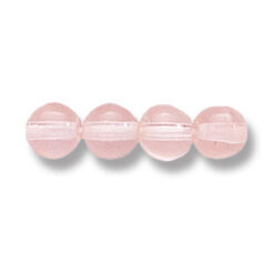 Bead, Preciosa Czech Druk Glass, 6mm Round Bead, Transparent Rosaline with AB coating (Hole Size 1.1mm)