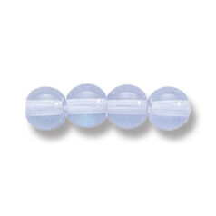 Bead, Preciosa Czech Druk Glass, 6mm Round Bead, Transparent Light Sapphire with AB coating (Hole Size 1.1mm)