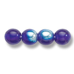 Bead, Preciosa Czech Druk Glass, 6mm Round Bead, Transparent Cobalt Blue with AB coating (Hole Size 1.1mm)