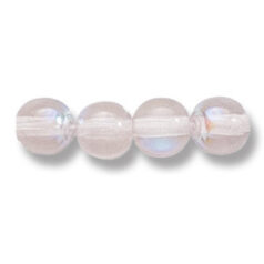 Bead, Preciosa Czech Druk Glass, 6mm Round Bead, Transparent Pale Amethyst with AB coating (Hole Size 1.1mm)