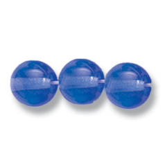 Bead, Preciosa Czech Druk Glass, 8mm Round Bead, Transparent Medium SapphireCrystal with AB coating (Hole Size 1.1mm)