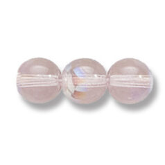 Bead, Preciosa Czech Druk Glass, 8mm Round Bead, Transparent Pale Amethyst with AB coating (Hole Size 1.1mm)
