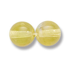 Bead, Preciosa Czech Druk Glass, 10mm Round Bead, Transparent Light Yellow with AB coating (Hole Size 1.1mm)