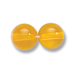 Bead, Preciosa Czech Druk Glass, 10mm Round Bead, Transparent Dark Yellow with AB coating (Hole Size 1.1mm)