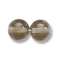 Bead, Preciosa Czech Druk Glass, 10mm Round Bead, Transparent Light Black Diamond with AB coating (Hole Size 1.1mm)