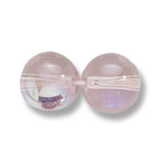 Bead, Preciosa Czech Druk Glass, 10mm Round Bead, Transparent Pale Amethyst with AB coating (Hole Size 1.1mm)